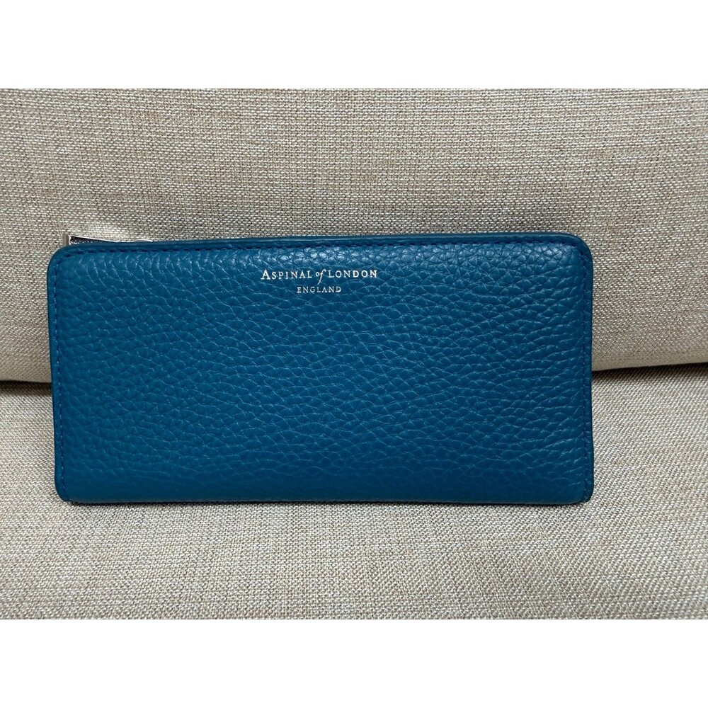 Aspinal of London Mayfair Large Credit Card Wallet - Topaz Pebble Leather